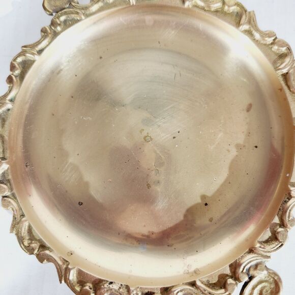 Brass Bells Hand String Plate Lot Vtg Made in India Etched MCM Decor Purple - Picture 7 of 16